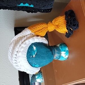 Knit Knit Slouchy hat Beanie Winter hat Mustard Soft white Black Crochet